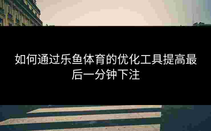 如何通过乐鱼体育的优化工具提高最后一分钟下注