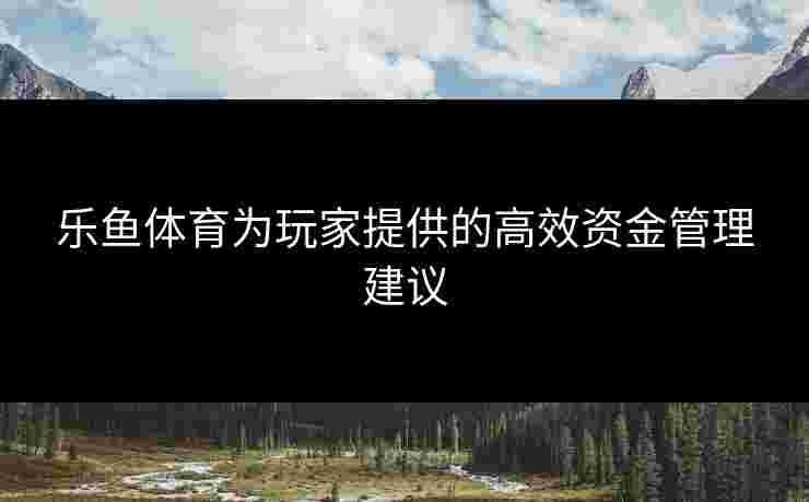 乐鱼体育为玩家提供的高效资金管理建议